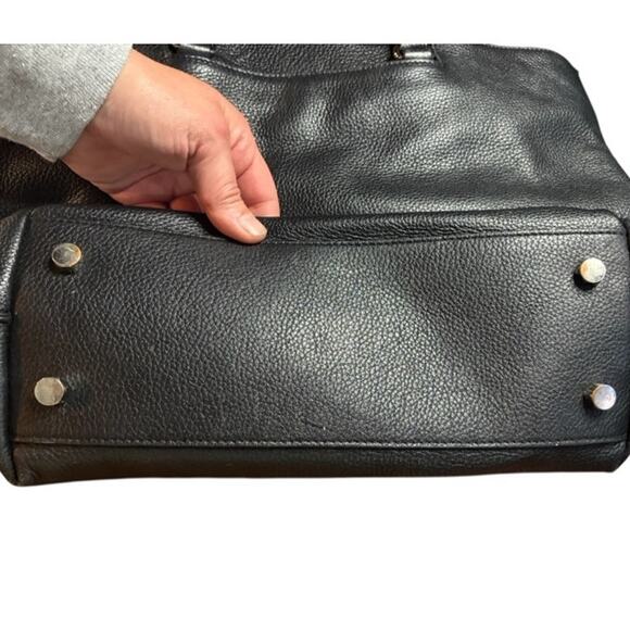 Rebecca Minkoff Regan Black Leather Pebbled Tote Bag Double Handled - Picture 8 of 11